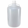 Globe Scientific Carboys, Round with Handles, LDPE, White PP Screwcap, 50 Liter, Molded Graduations 7250050